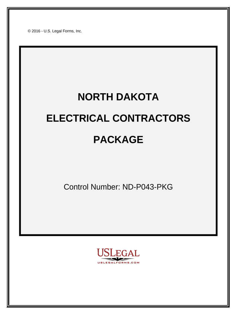 Electrical Contractor Package North Dakota  Form