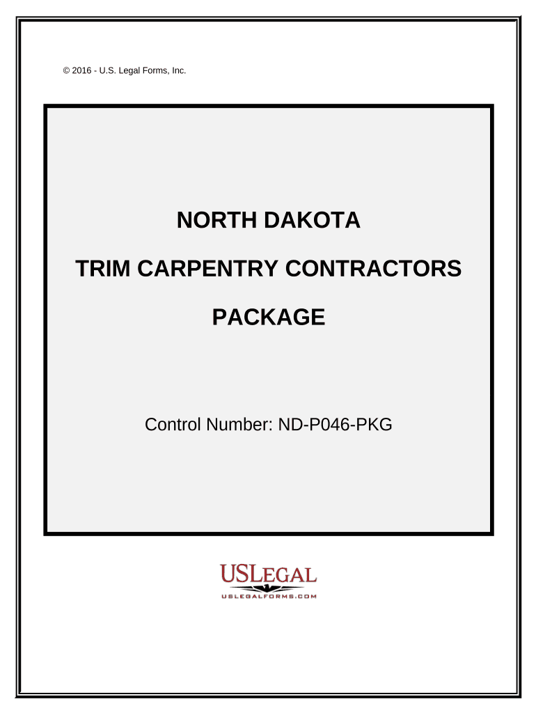 Trim Carpentry Contractor Package North Dakota  Form