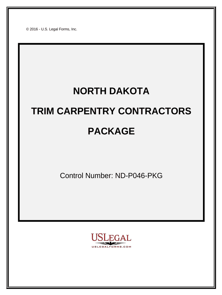 Trim Carpentry Contractor Package North Dakota Form