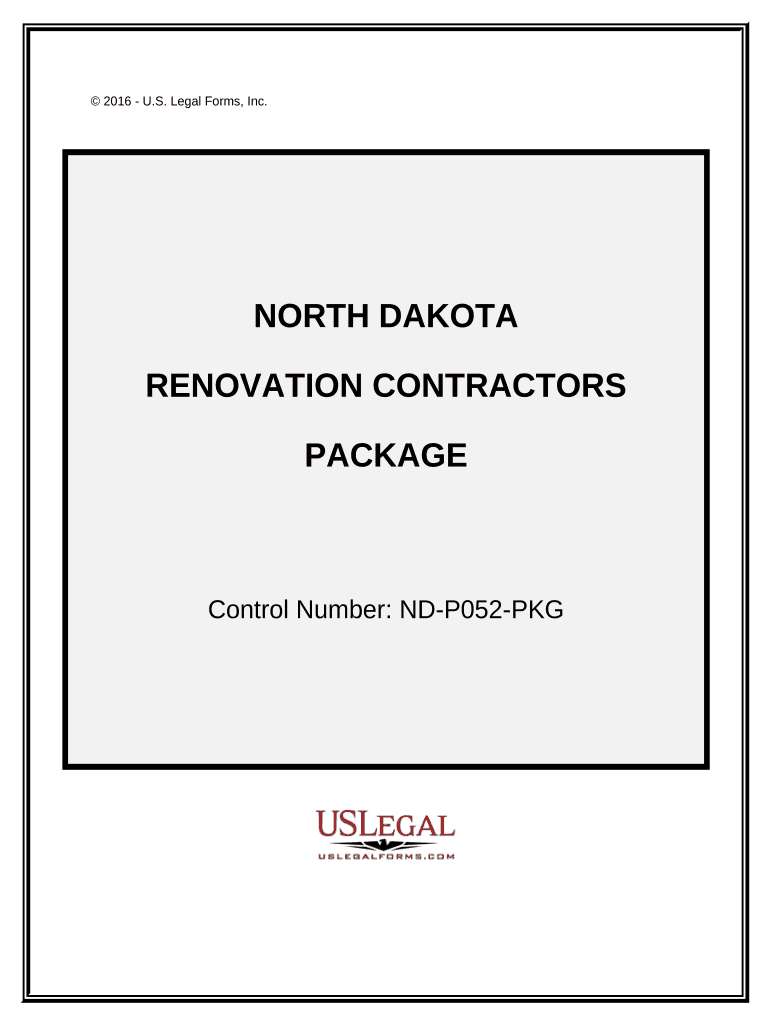 Renovation Contractor Package North Dakota  Form