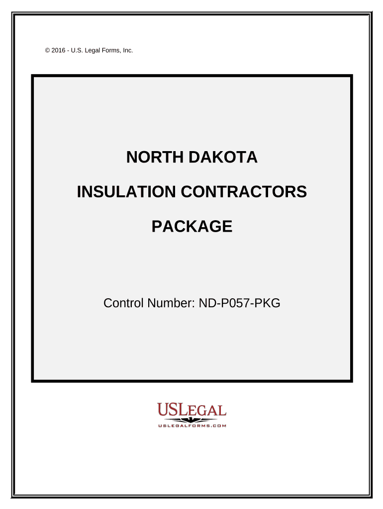 Insulation Contractor Package North Dakota  Form