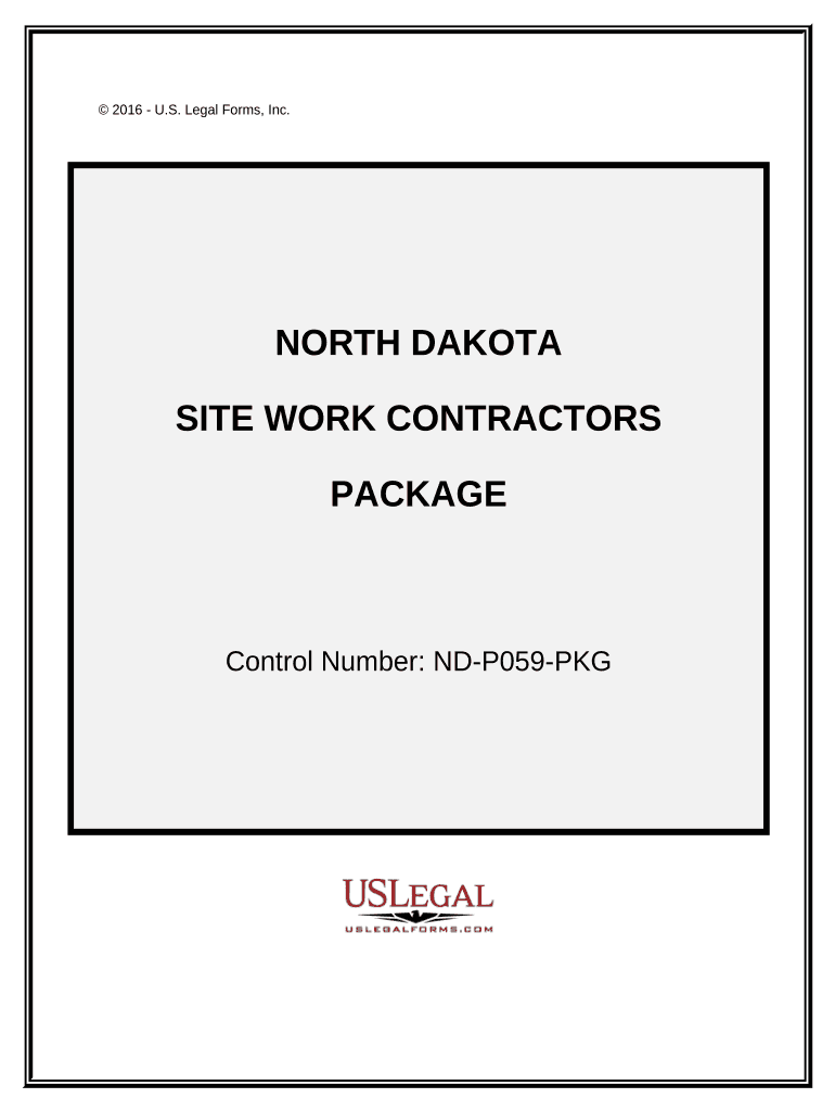 Site Work Contractor Package North Dakota  Form