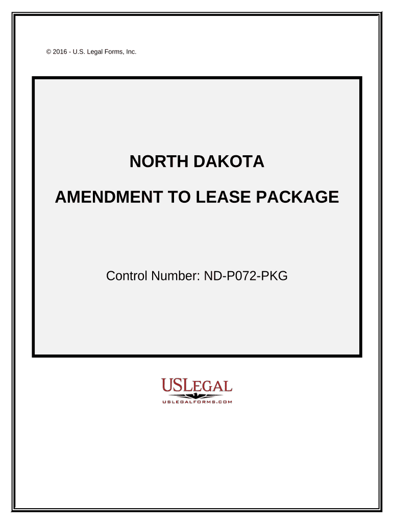 Amendment of Lease Package North Dakota  Form