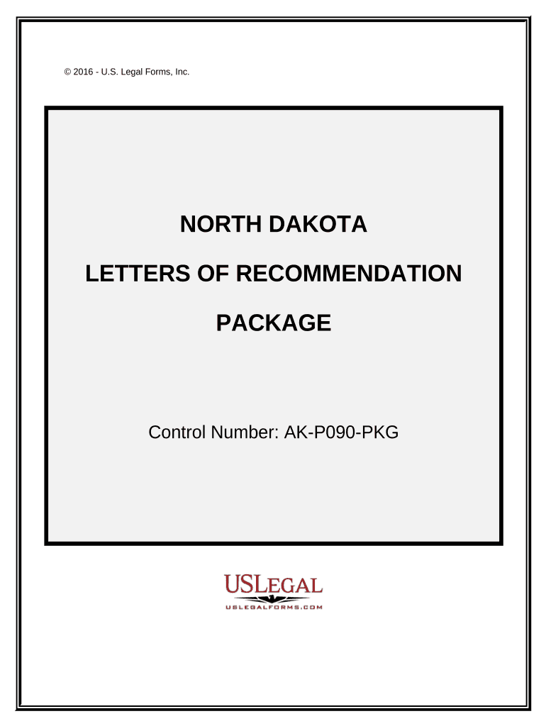 Letters of Recommendation Package North Dakota  Form