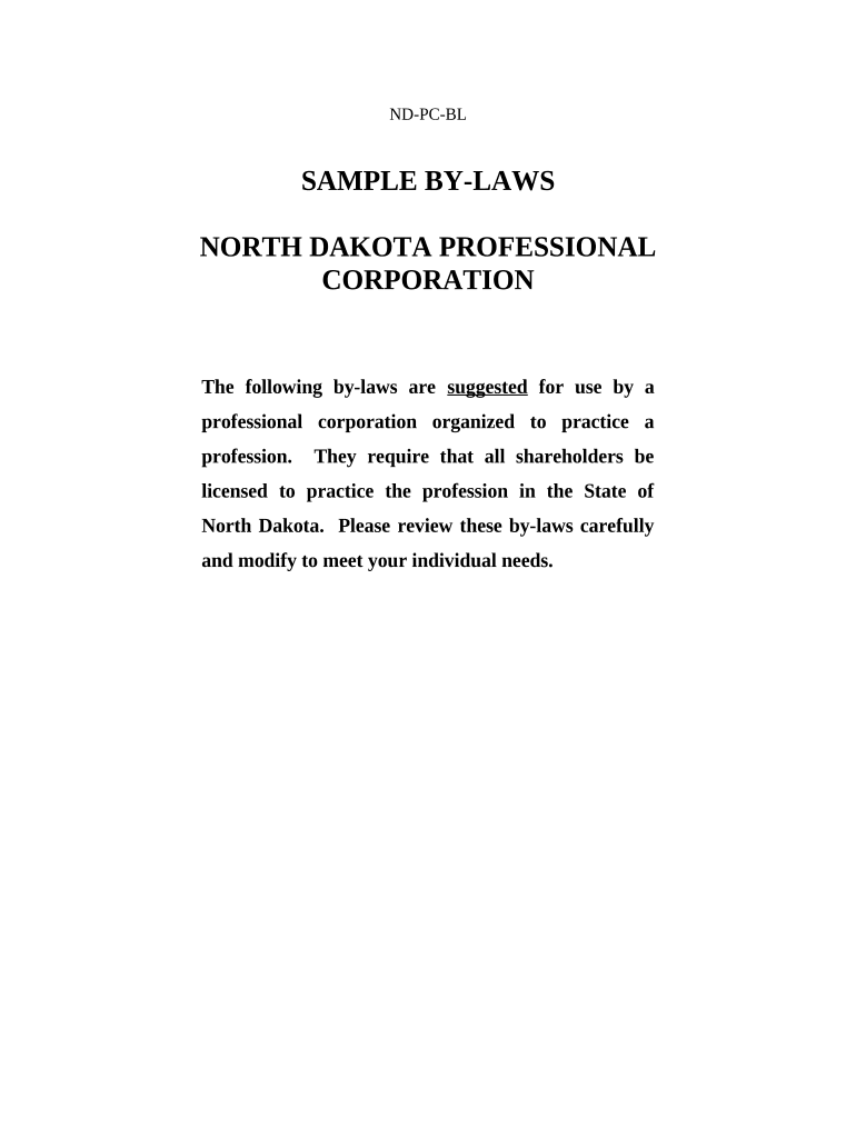 North Dakota Corporation  Form