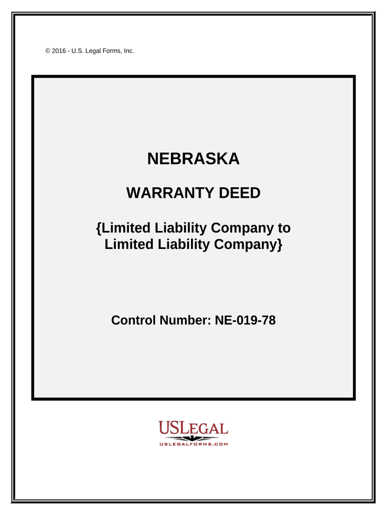 Warranty Deed Limited Liability Company to Limited Liability Company Nebraska  Form