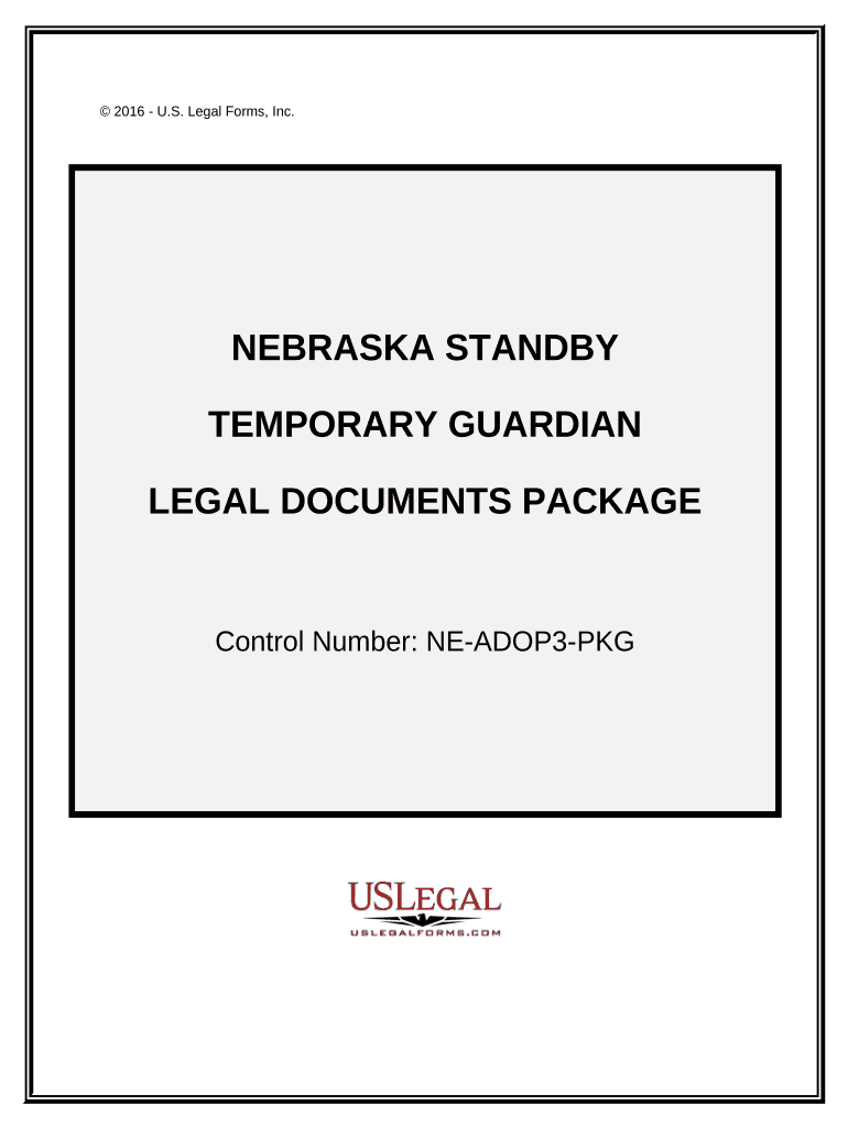 Nebraska Standby Temporary Guardian Legal Documents Package Nebraska  Form