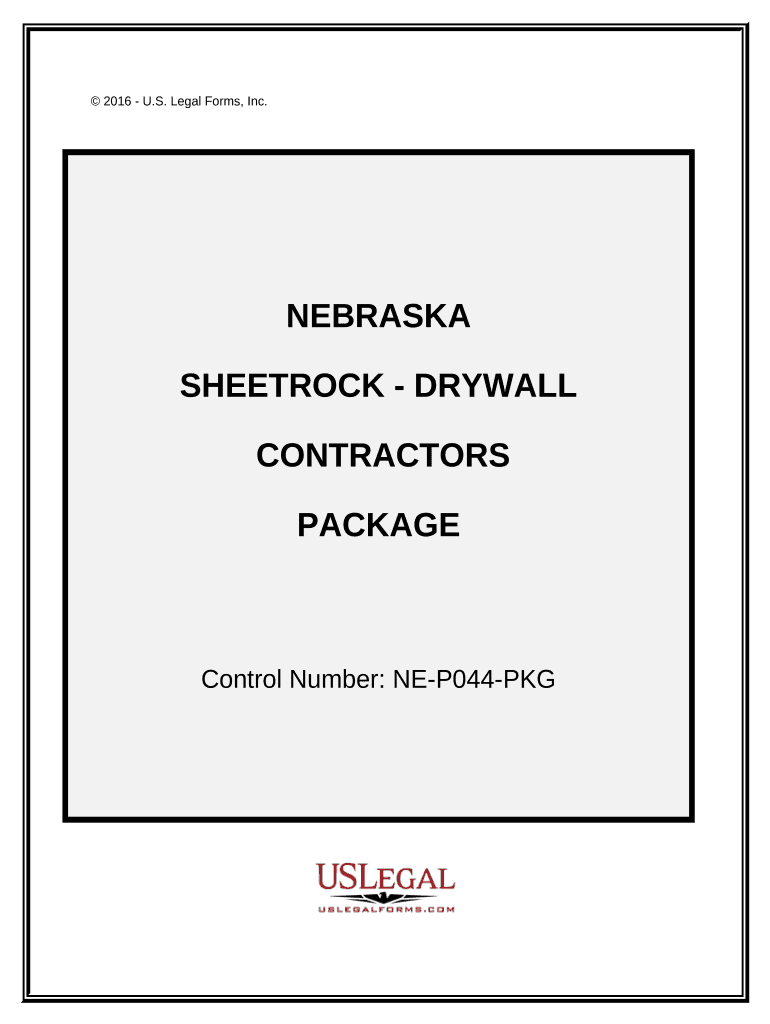 Sheetrock Drywall Contractor Package Nebraska  Form