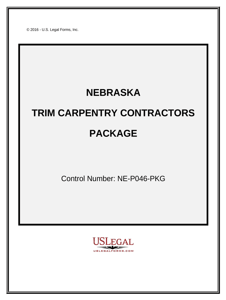 Trim Carpentry Contractor Package Nebraska  Form