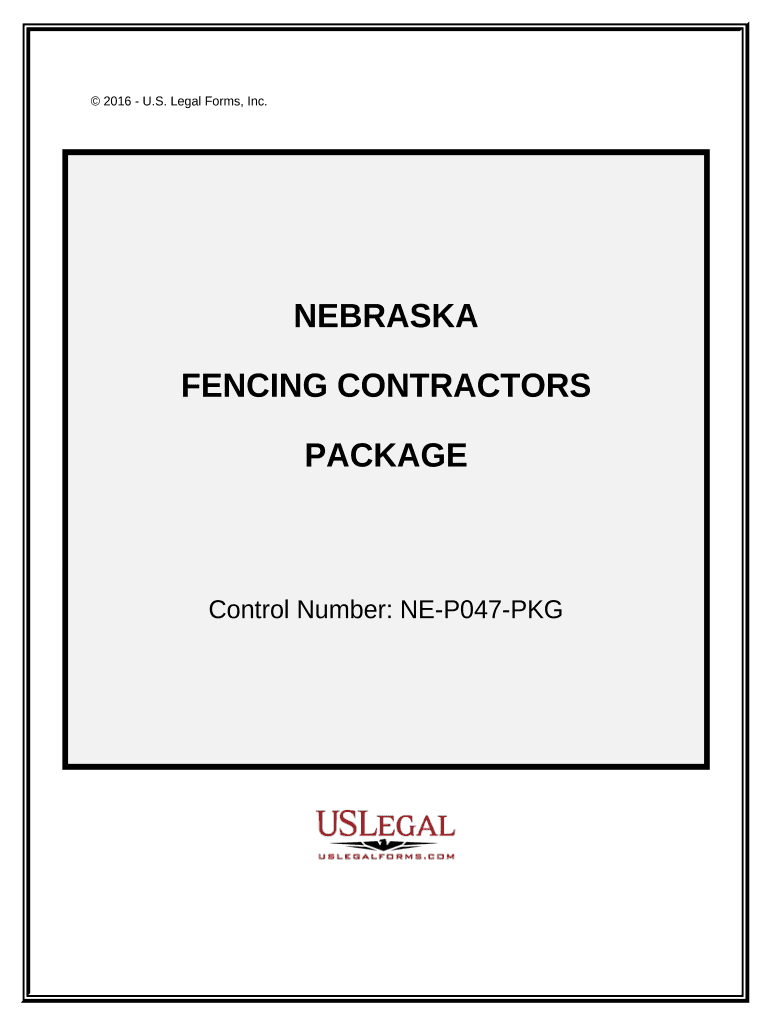 Fencing Contractor Package Nebraska  Form