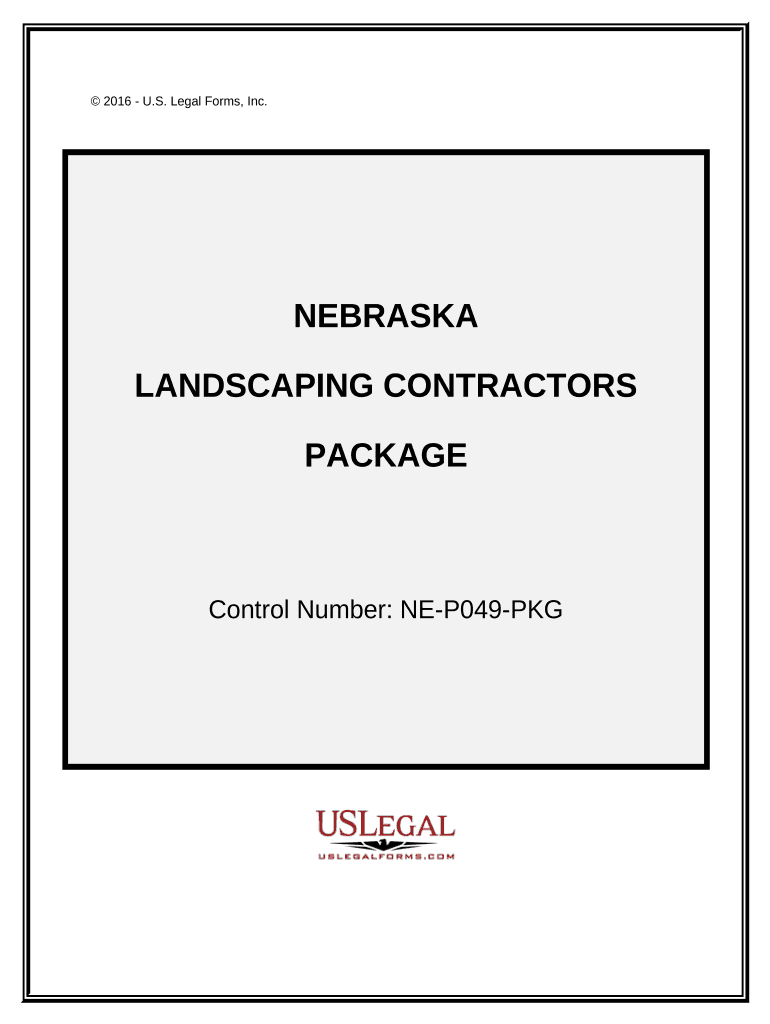 Landscaping Contractor Package Nebraska  Form