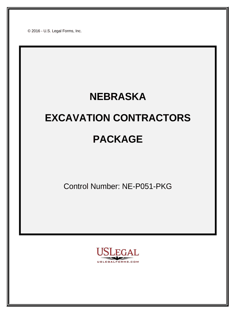 Excavation Contractor Package Nebraska  Form