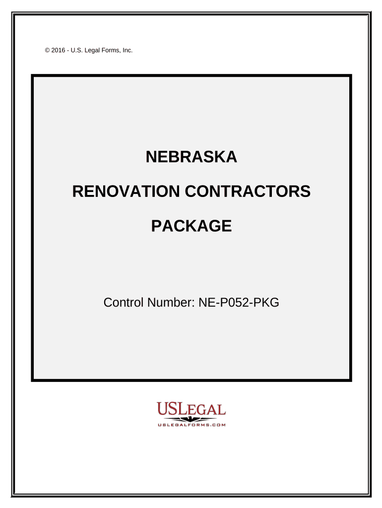 Renovation Contractor Package Nebraska  Form