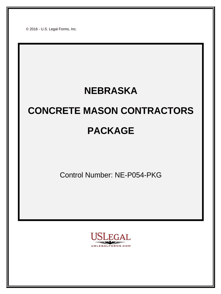 Concrete Mason Contractor Package Nebraska  Form