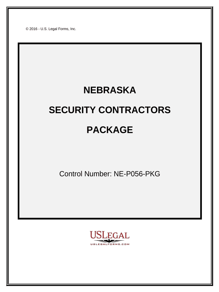 Security Contractor Package Nebraska  Form