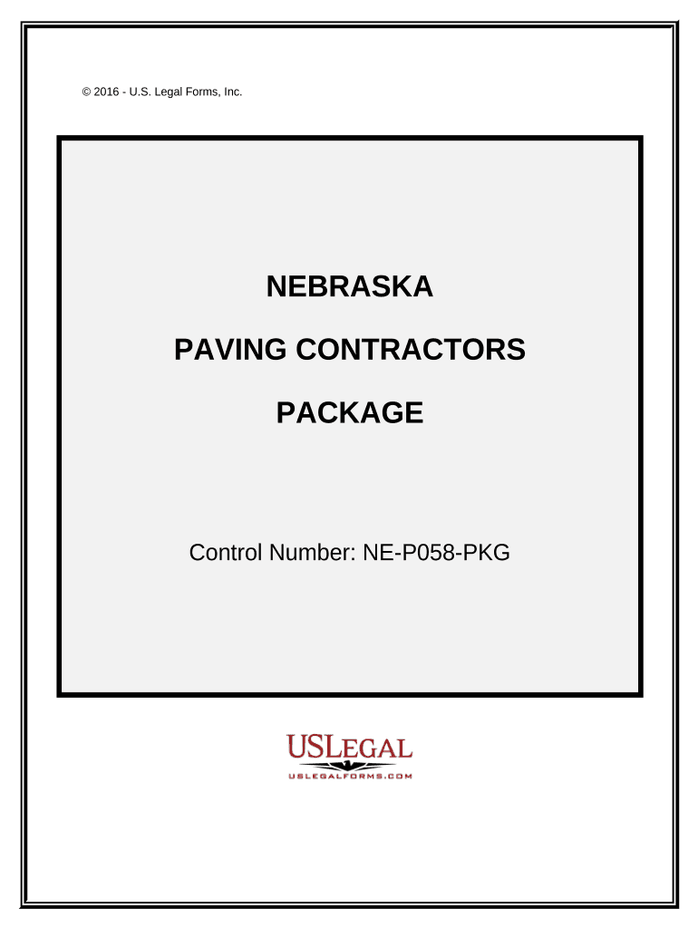 Paving Contractor Package Nebraska  Form