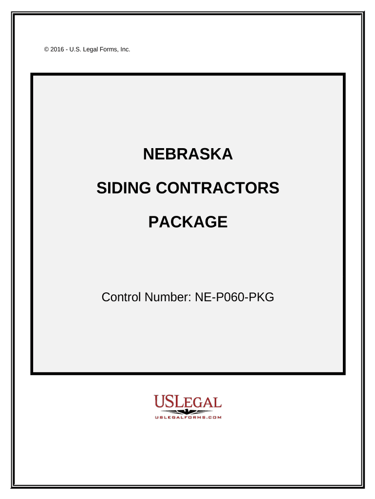 Siding Contractor Package Nebraska  Form