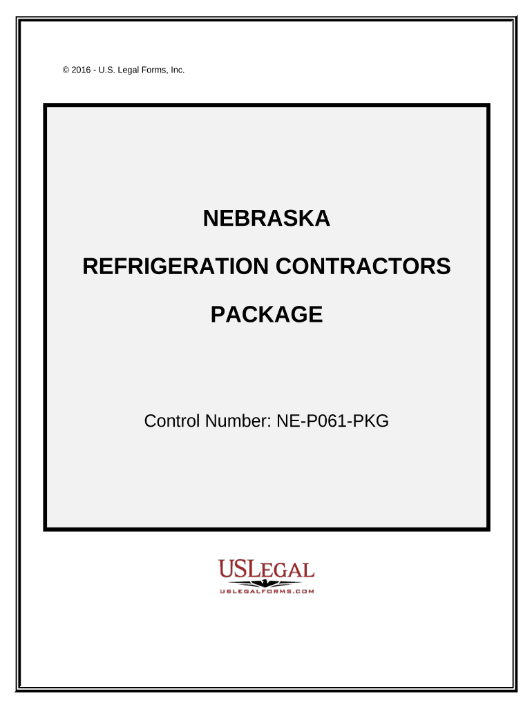 Refrigeration Contractor Package Nebraska  Form