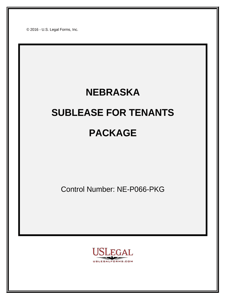 Landlord Tenant Sublease Package Nebraska  Form