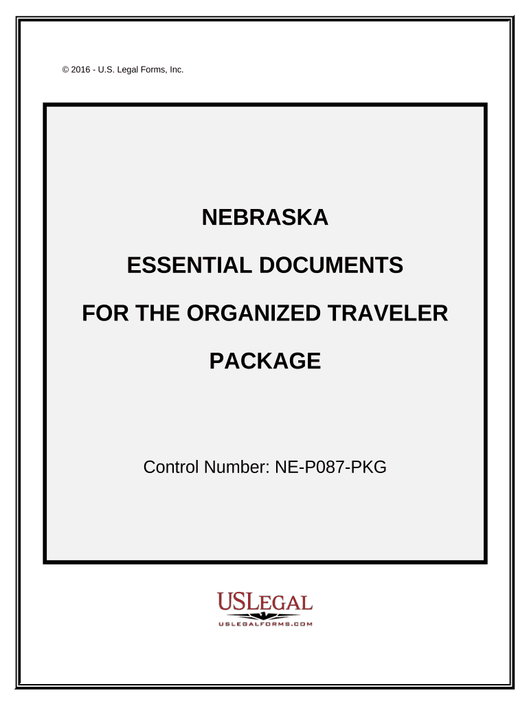 Essential Documents for the Organized Traveler Package Nebraska  Form