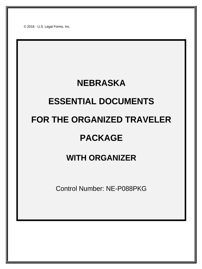 Essential Documents for the Organized Traveler Package with Personal Organizer Nebraska  Form