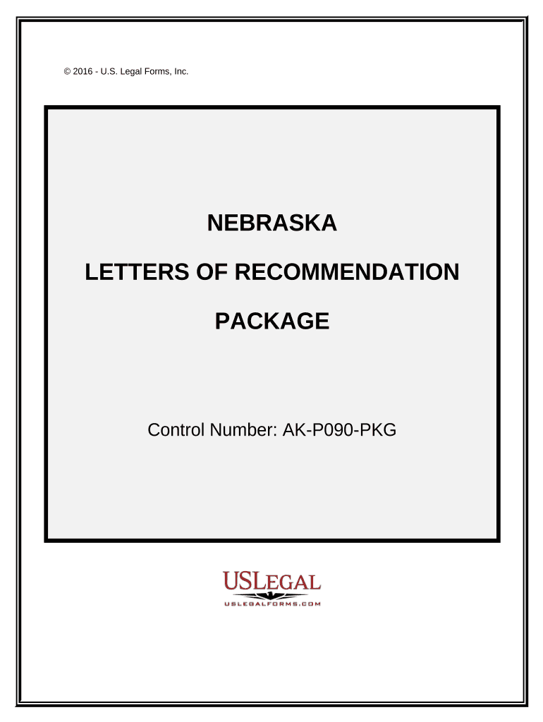 Letters of Recommendation Package Nebraska  Form