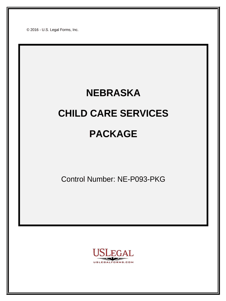 Child Care Services Package Nebraska  Form