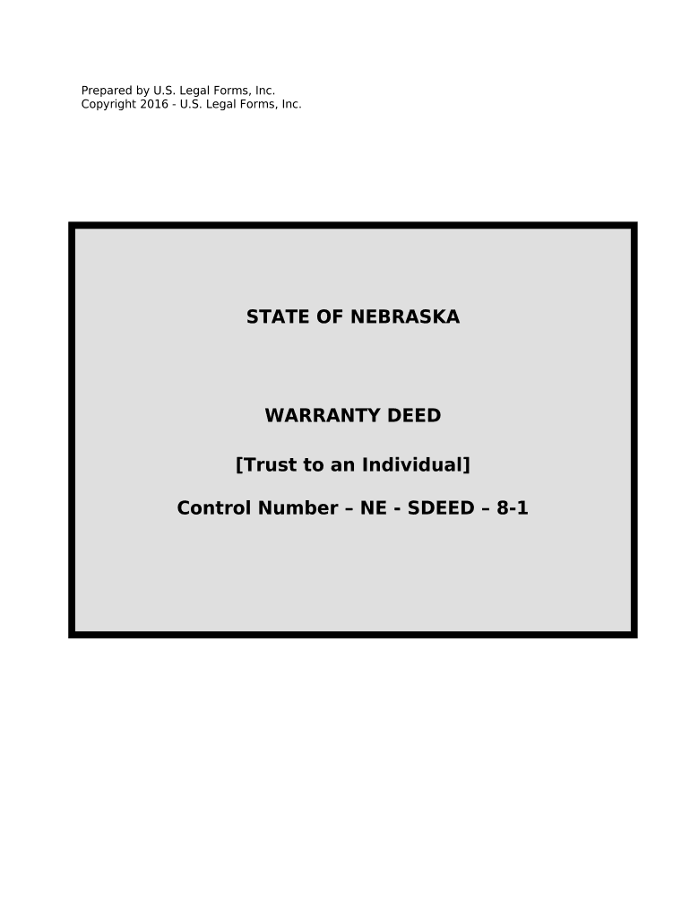 Nebraska Warranty Deed  Form