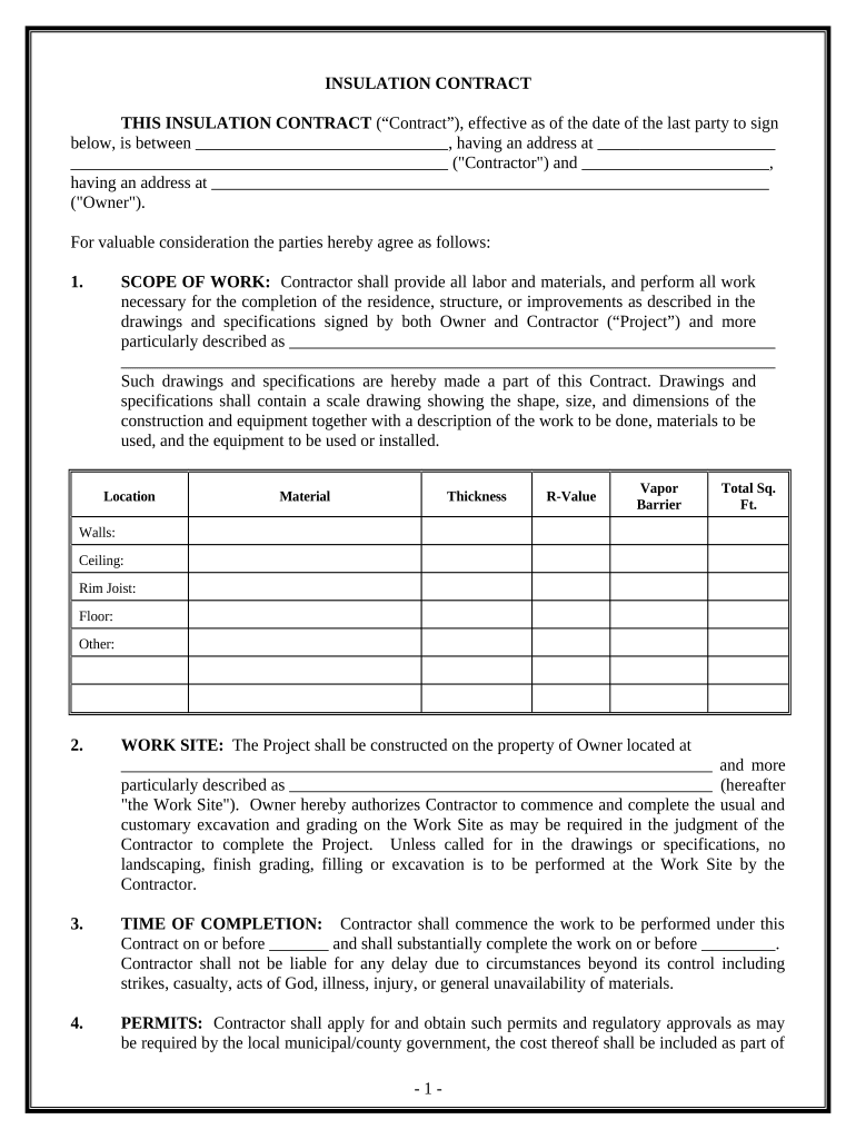 New Hampshire Contract  Form
