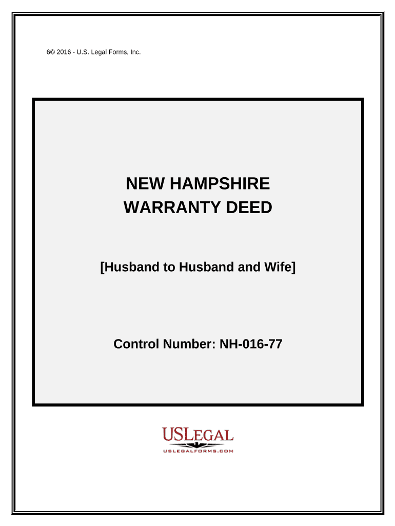 Warranty Deed from Husband to Himself and Wife New Hampshire  Form