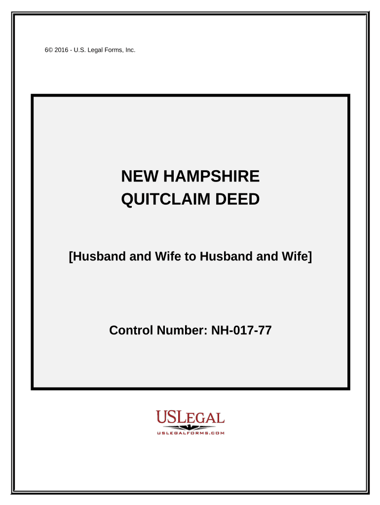 Quitclaim Deed from Husband and Wife to Husband and Wife New Hampshire  Form