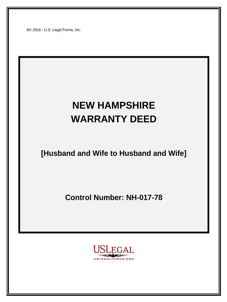 Warranty Deed from Husband and Wife to Husband and Wife New Hampshire  Form