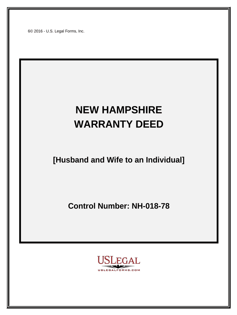 Warranty Deed from Husband and Wife to an Individual New Hampshire  Form