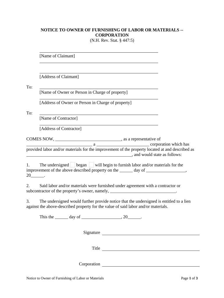 New Hampshire Form