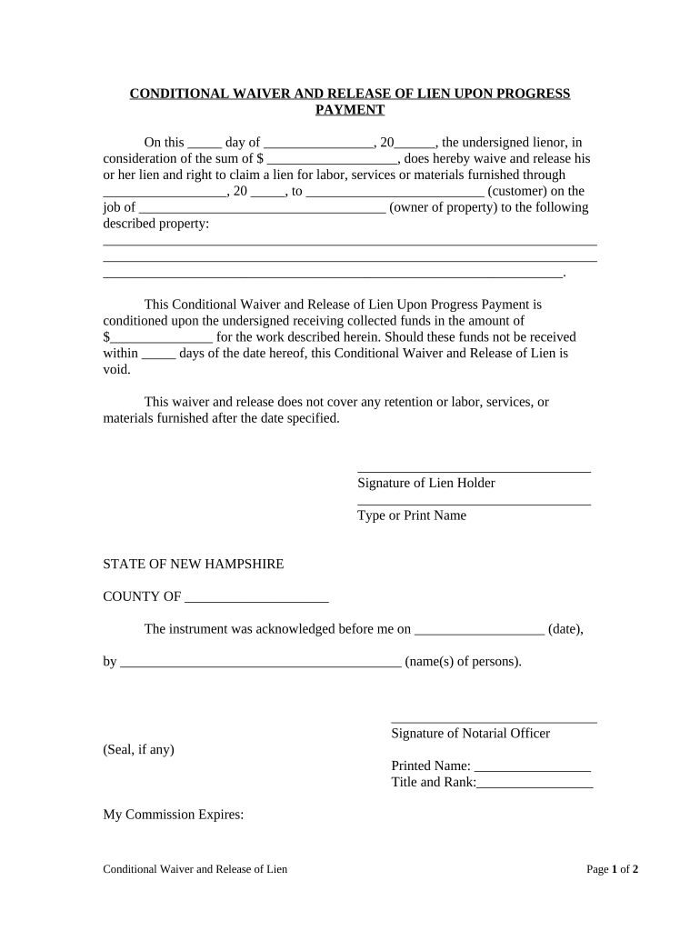 New Hampshire Release  Form