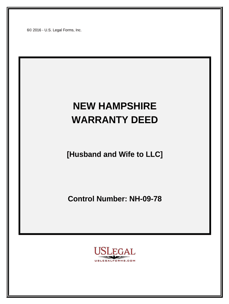 Warranty Deed from Husband and Wife to LLC New Hampshire  Form