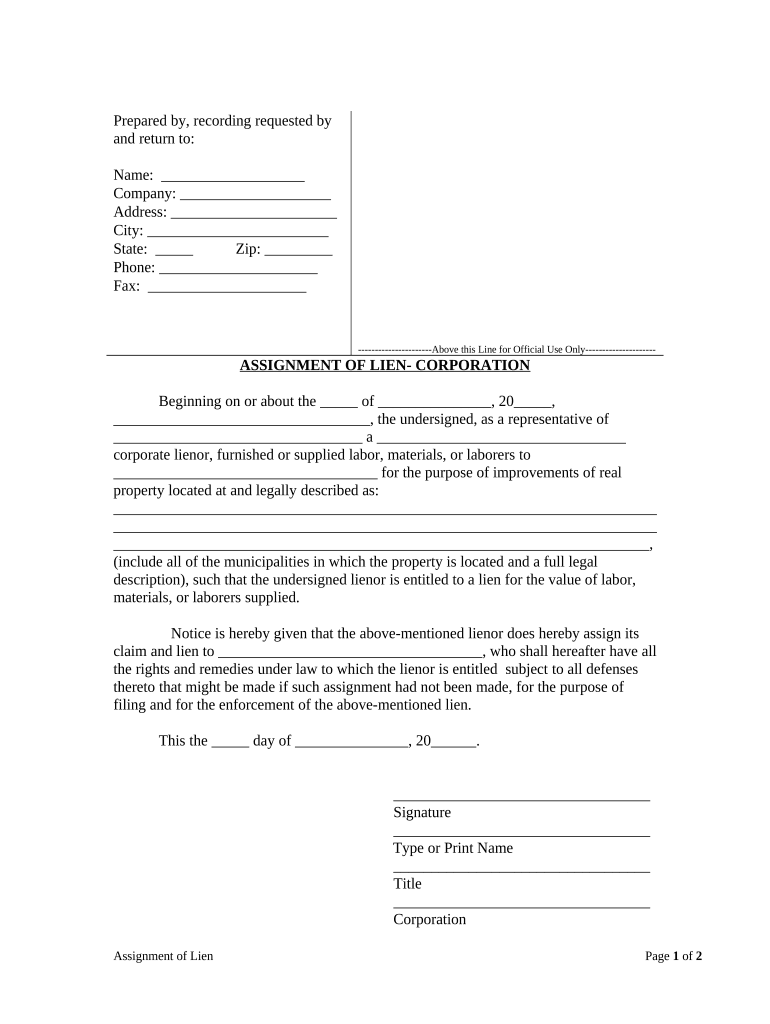 New Hampshire Lien  Form