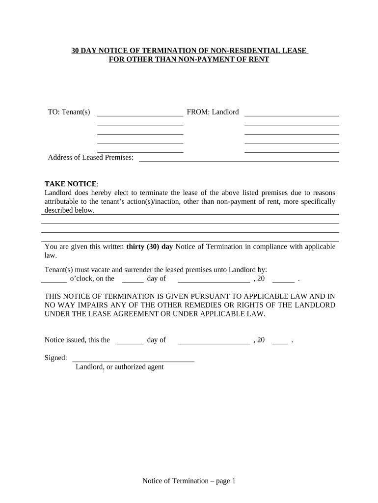 New Hampshire Termination  Form