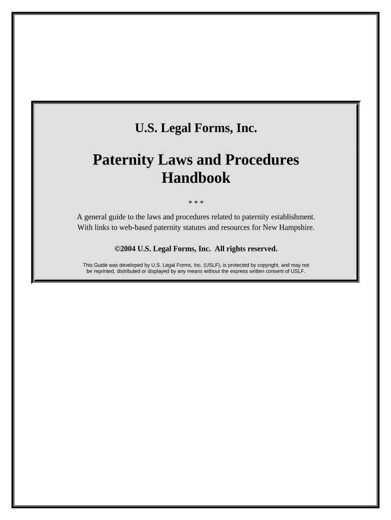 Paternity Law and Procedure Handbook New Hampshire  Form