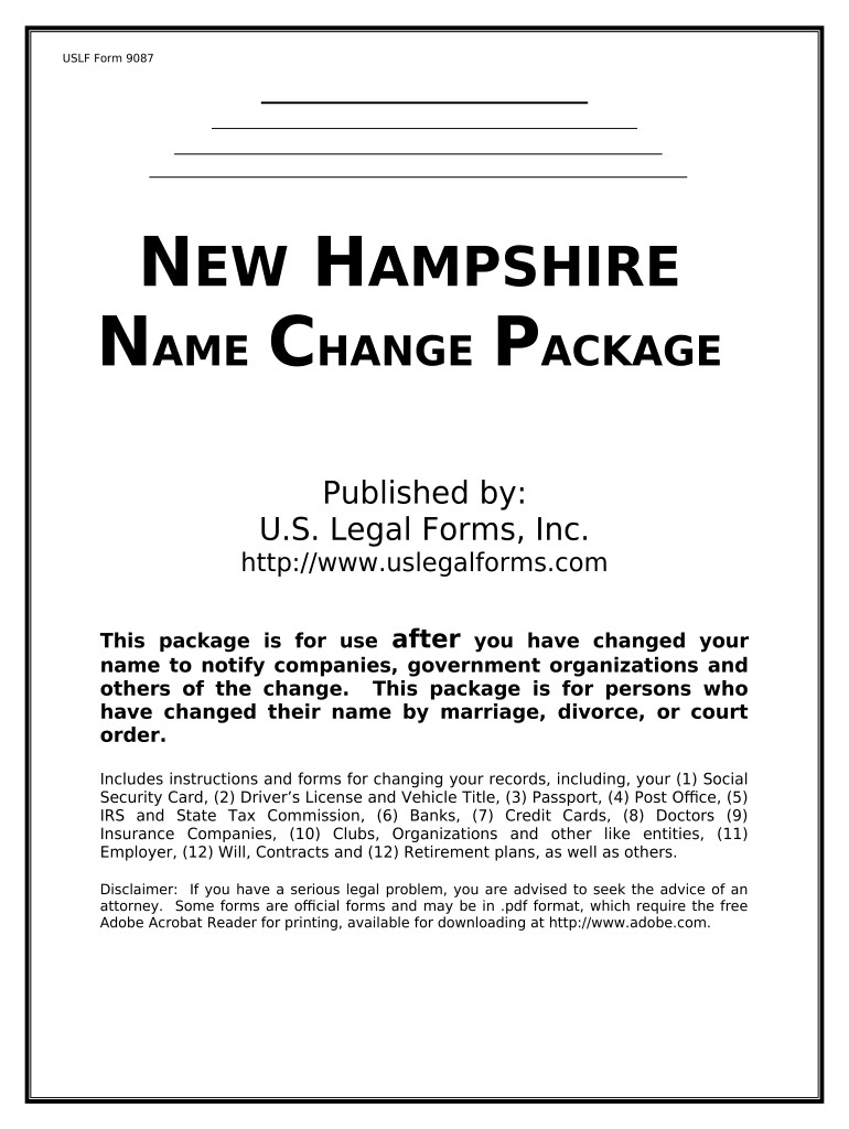 Name Change for  Form