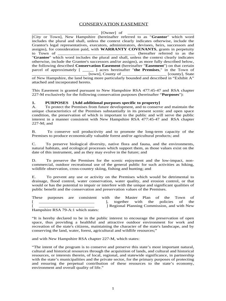 New Hampshire Easement  Form