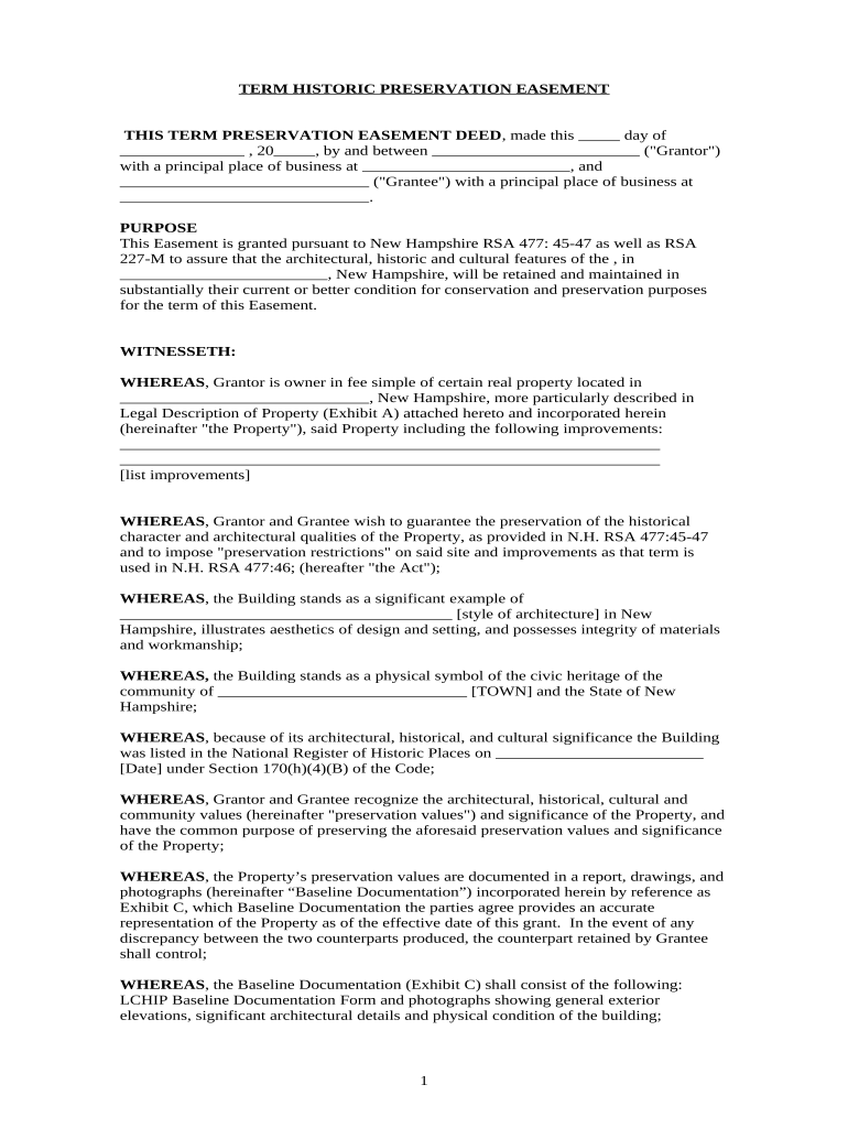 Preservation Easement  Form