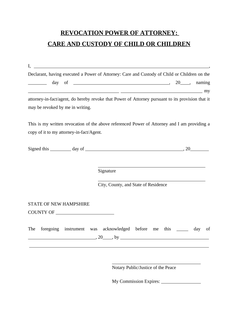 New Hampshire Attorney  Form