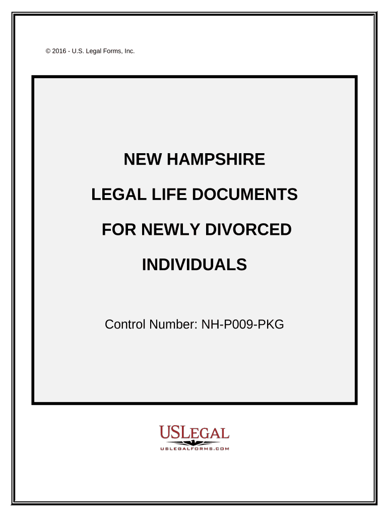 Newly Divorced Individuals Package New Hampshire  Form