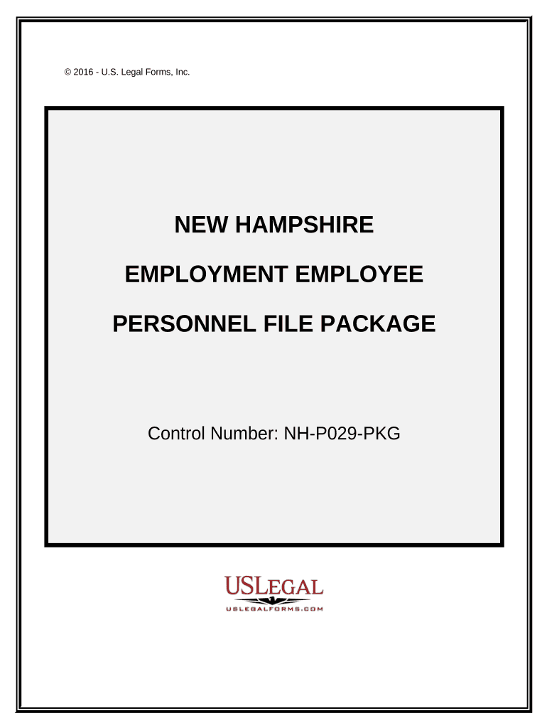 Employment Employee Personnel File Package New Hampshire  Form