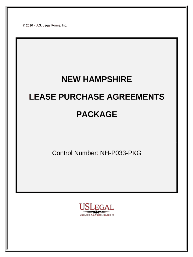Lease Purchase Agreements Package New Hampshire  Form