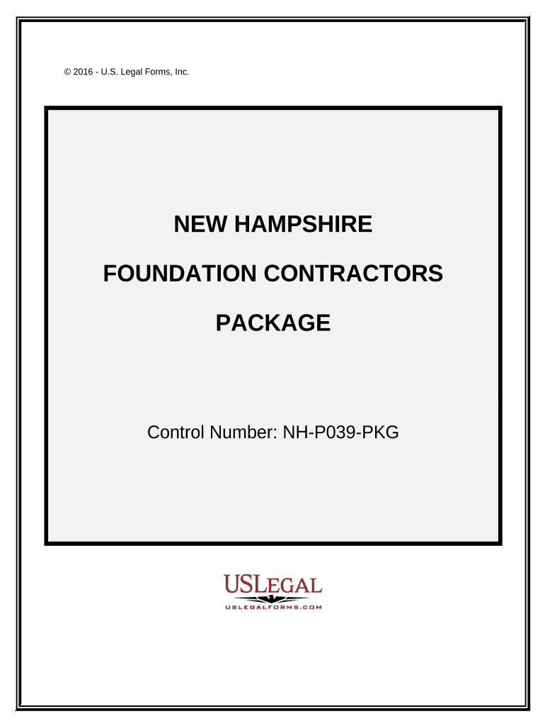Foundation Contractor Package New Hampshire  Form