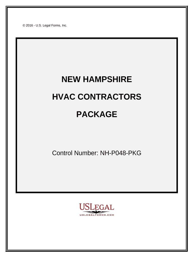HVAC Contractor Package New Hampshire  Form
