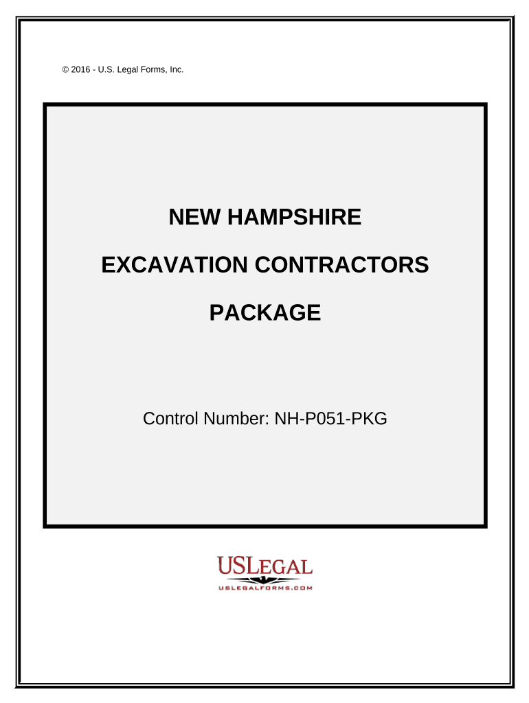 Excavator Contractor Package New Hampshire  Form