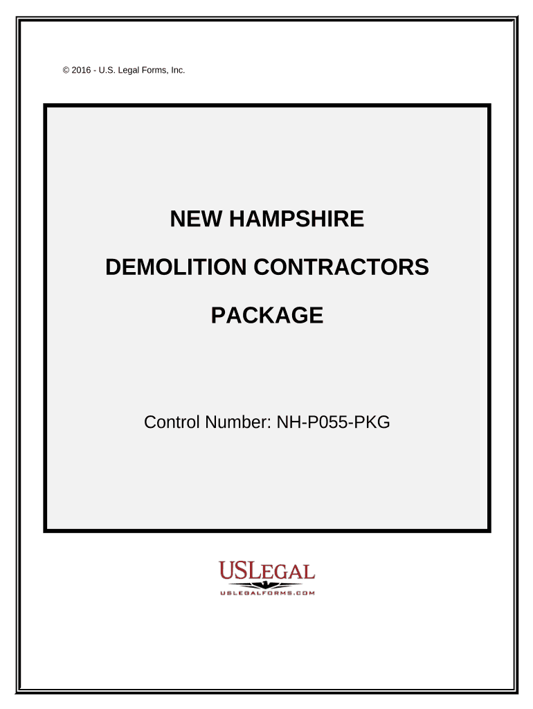Demolition Contractor Package New Hampshire  Form